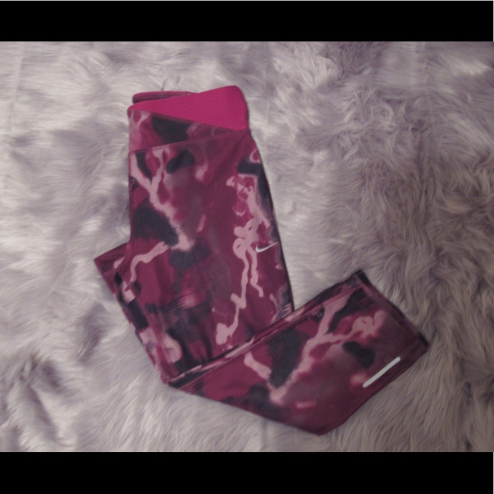 NIKE Discontinued Purple Camo Dri-Fit Leggings